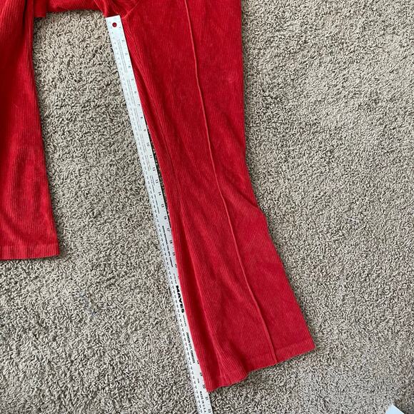 Aerie Groove-On Ribbed Velour Corduroy Flare Pant sundried red sz S - Picture 11 of 11